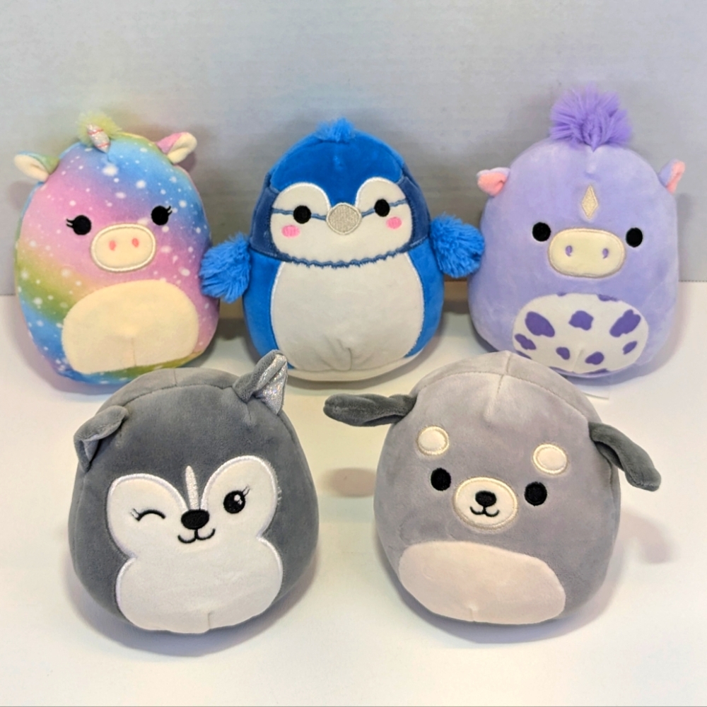 LotOf5 Squishmallows Meadow, Babs, Prim, Heidi & Brian Stuffed Animal Plush Toys